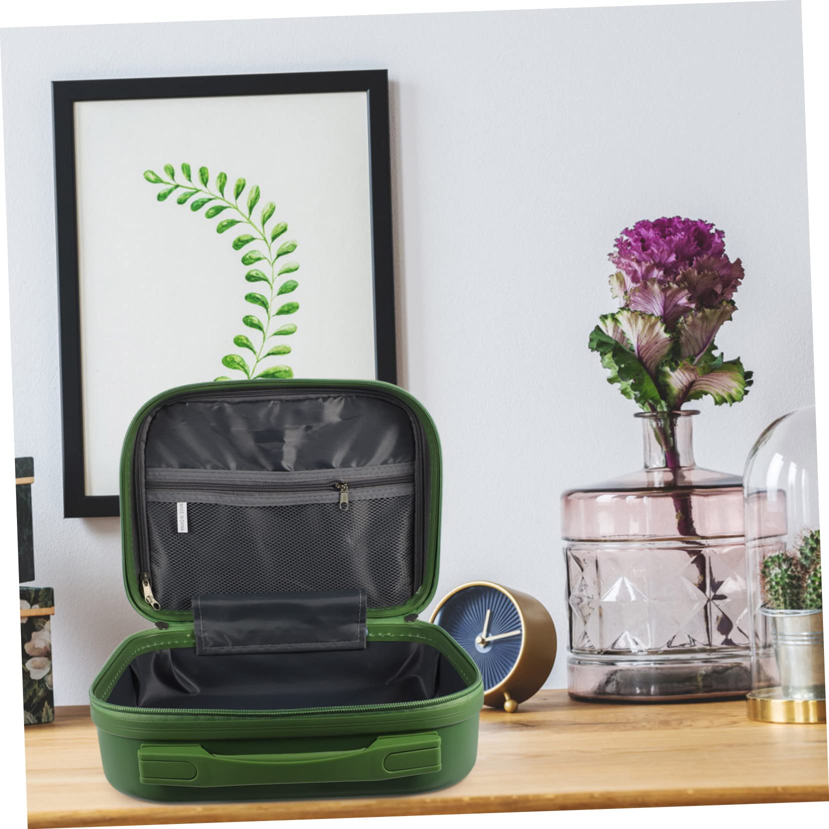 Valigia Make Up 14 Pollici in PC Sottile Elastico, Astuccio Cosmetico da Viaggio per Studenti e Lavoratori, Borsa Porta Trucchi Compatta