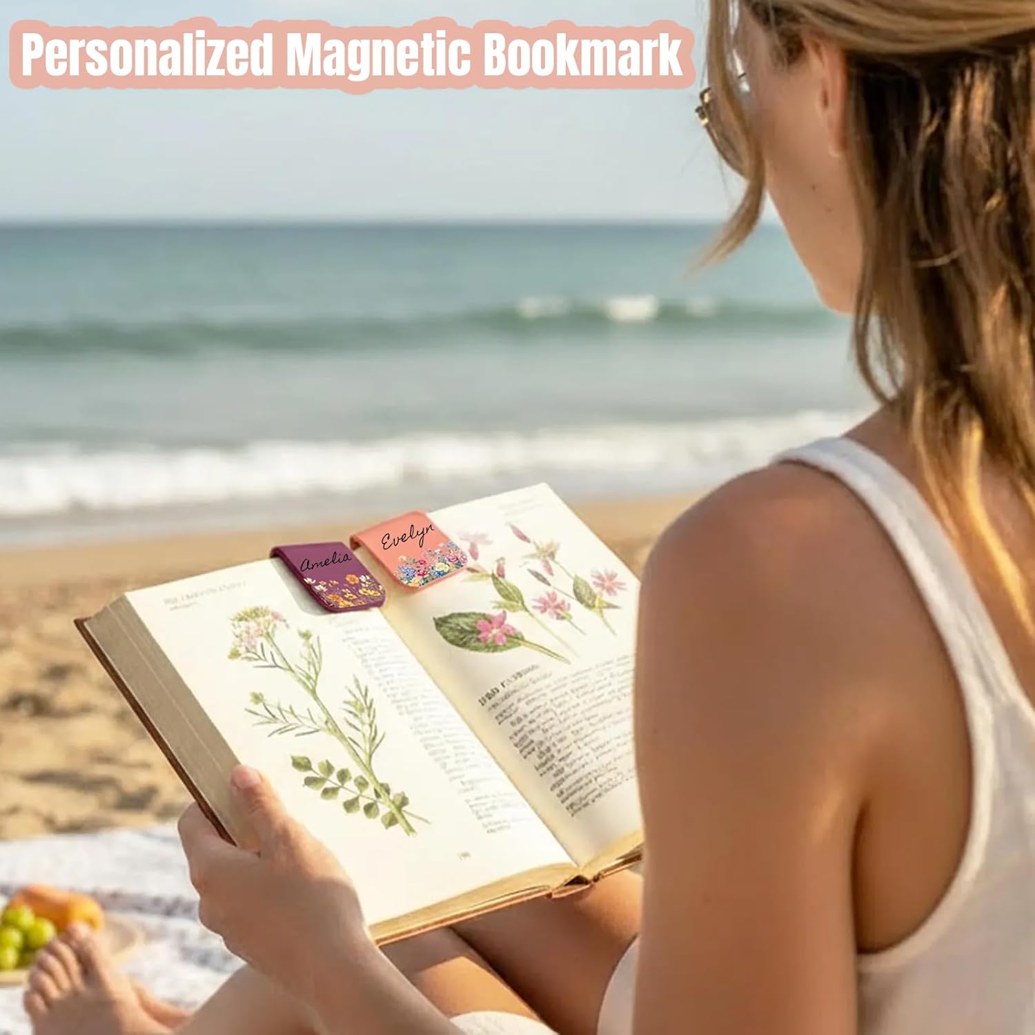 Personalized Magnetic Bookmark, Custom Leather Bookmark Birth Flower with Name, Customized Bookmarks Gifts for Book Lovers, Birthday, Christmas, Book Accessory - Image 4