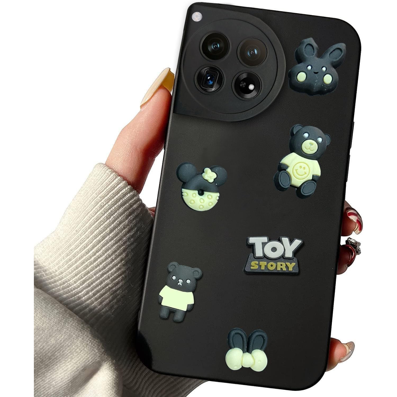 KC Back Cover for Oneplus 12R 5G - 3D Cute Cartoon Characters and Donut Shockproof Soft Bumper Silicone Case with Camera Protection (Black) (B0CZNMH1HB) Amazon Price History, Amazon Price Tracker