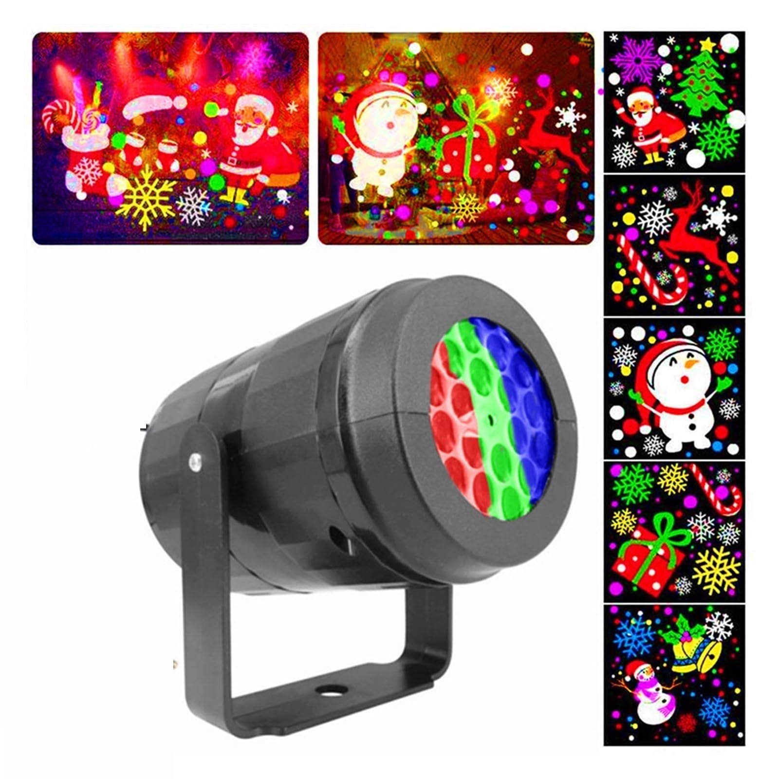 Projecteur Lumineux, projecteur holographique d'halloween, 16 Motifs, Lampe de Projection de Flocons de Neige et de Cerfs, Lampe LED pour scène, veilleuse d'intérieur, décoration de Noël pou