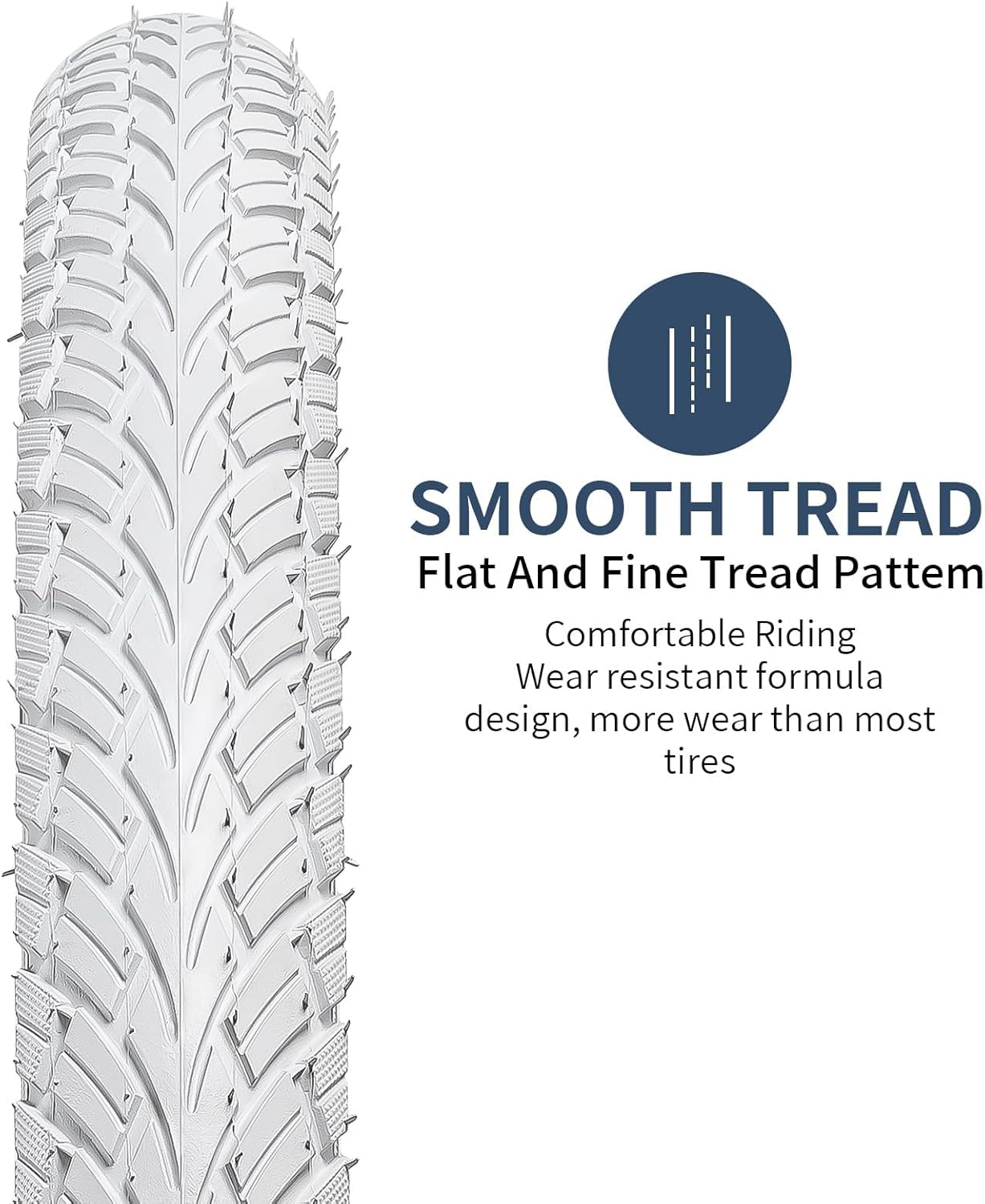 YUNSCM 2-PCS 24" White Bike Tires 24x1.75/47-507 Compatible with 24 x 1.75 24X1.75 Road Bike Bicycle Tires (Y-807)