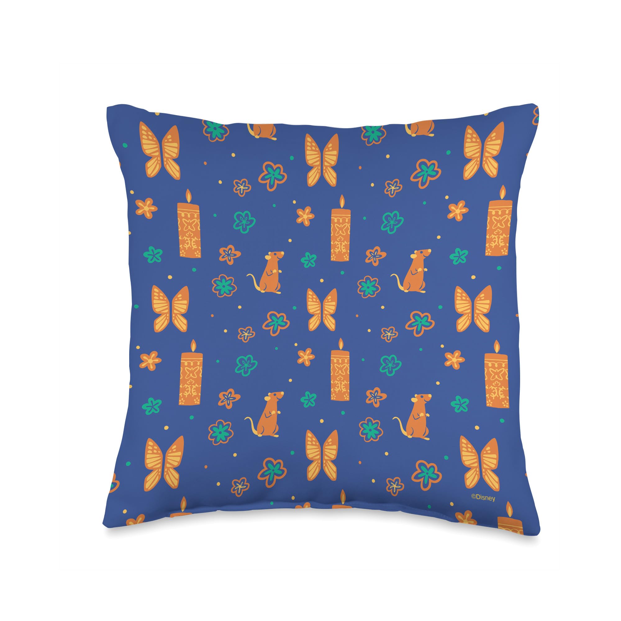 Disney Encanto Candle Butterfly and Bruno’s Rat Pattern Throw Pillow