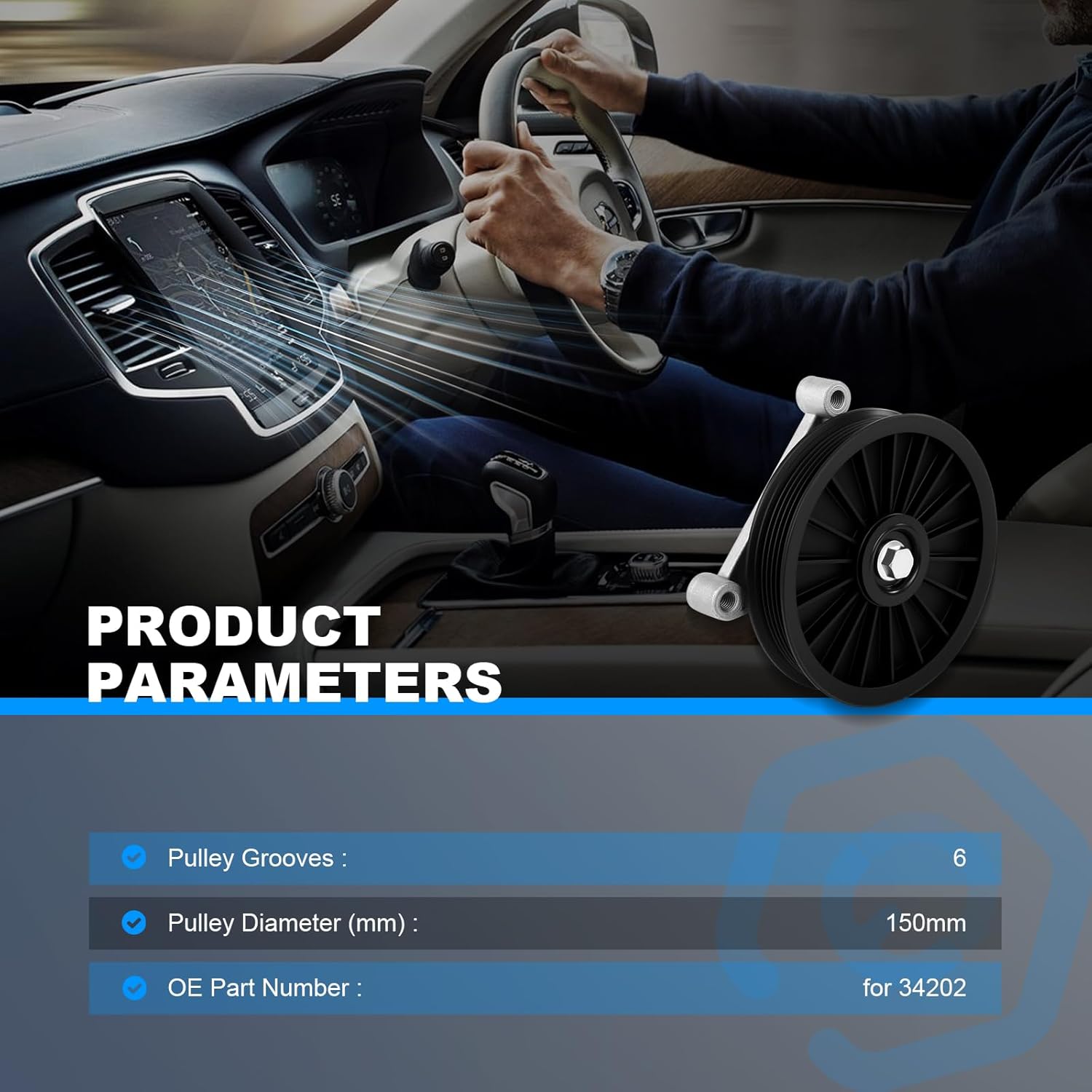ECCPP A/C Compressor Bypass Pulley 34202 Durable Replacement for Smooth AC Performance Fits 1989-1993 for Buick Century 3.3L