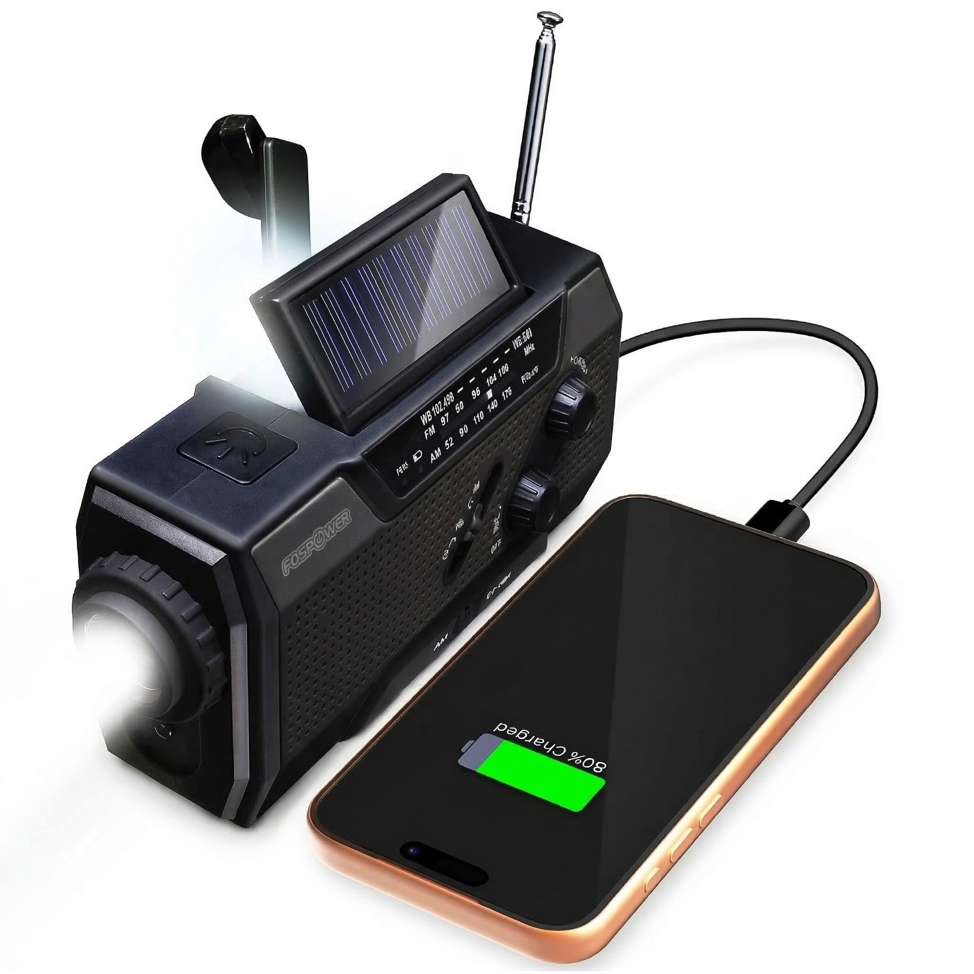 Amazon.com: FosPower NOAA Emergency Weather Radio A1 7400mWh