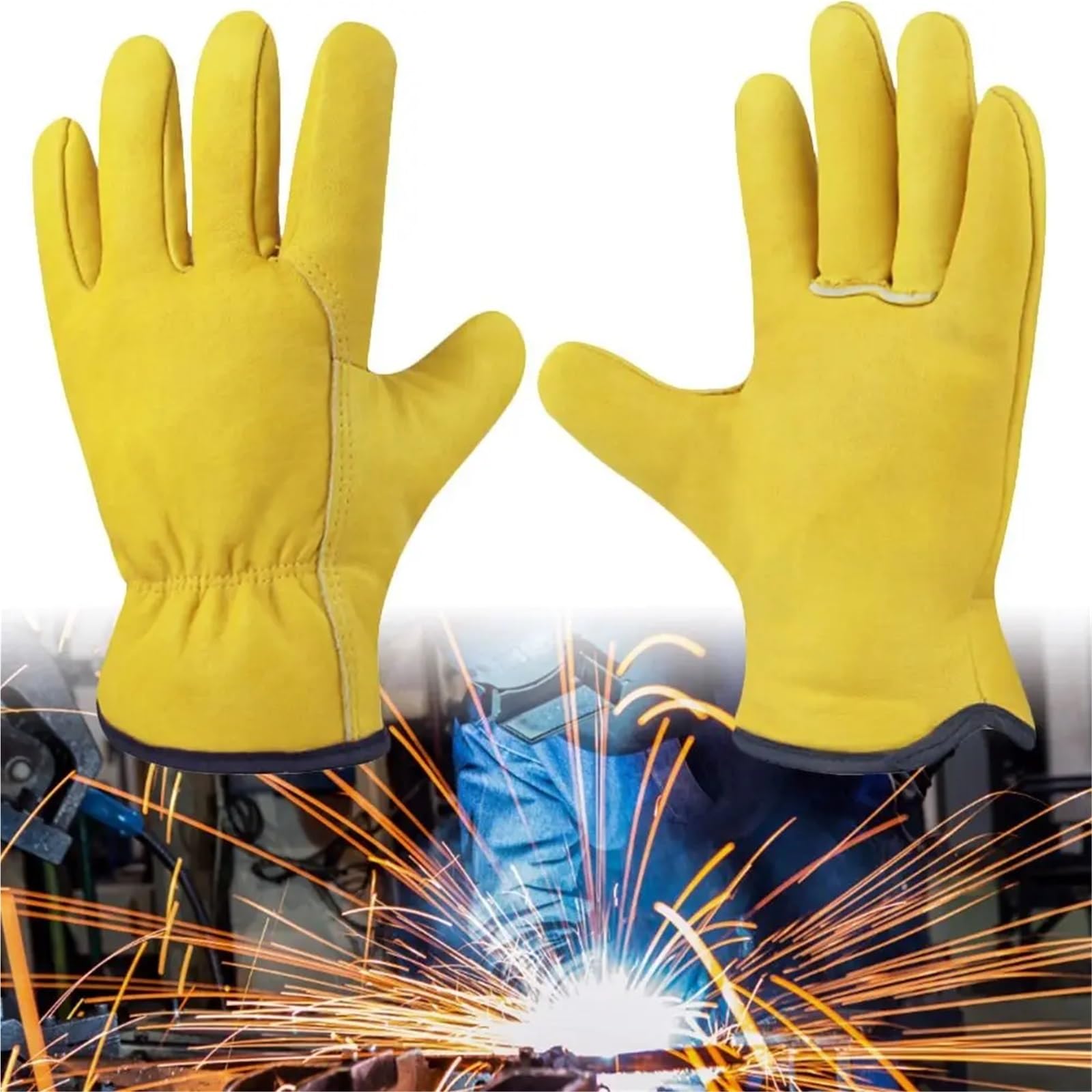 1 paire de gants travail en cuir épais for le nettoyage et congélateur, peluche, for jardin, chauds d'hiver, for la conduite pour Congélateur, Entrepôt
