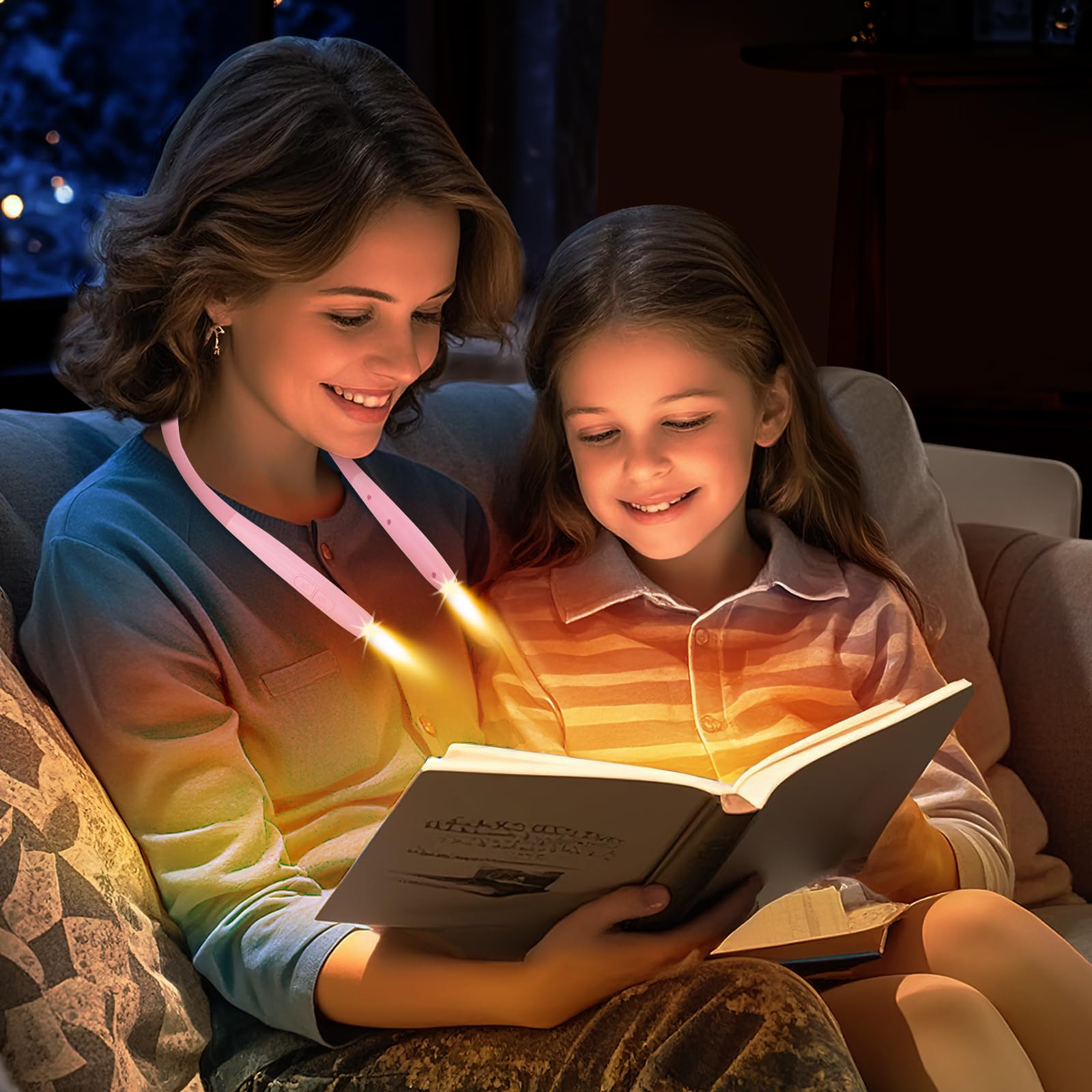 Verbessertes Leselicht, LED-Buchlicht, Typ-C wiederaufladbar, 3 Farben und 3 Helligkeiten einstellbar, Auto-Off-Timer, große Kapazität und langlebig, Nackenlicht, perfekt zum Lesen im Bett