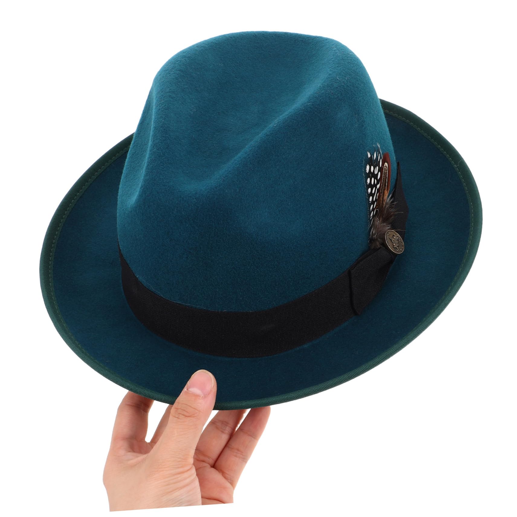 FRCOLOR Sombrero Fedora De Fieltro De Lana Unisex Estilo Occidental Clásico ala Ancha Ideal para Fiestas y Eventos