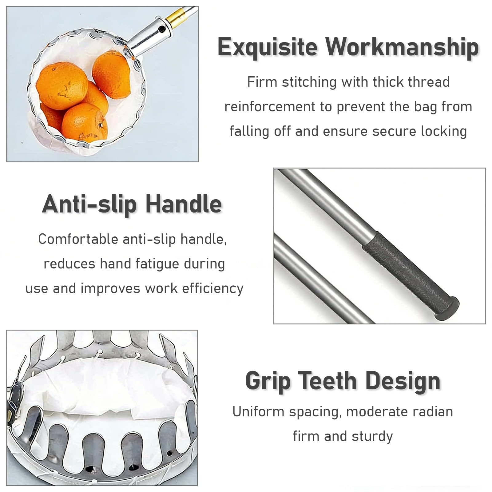 Obstpflücker Mit Teleskopstiel Kirschen Picking Tools Apfelpflücker 2M/4M/6M Erntehelfer Obstsammler Pflaumenpflücker Für Früchte Von Hochgelegenen Orten Pflücken | 7m(23ft)
