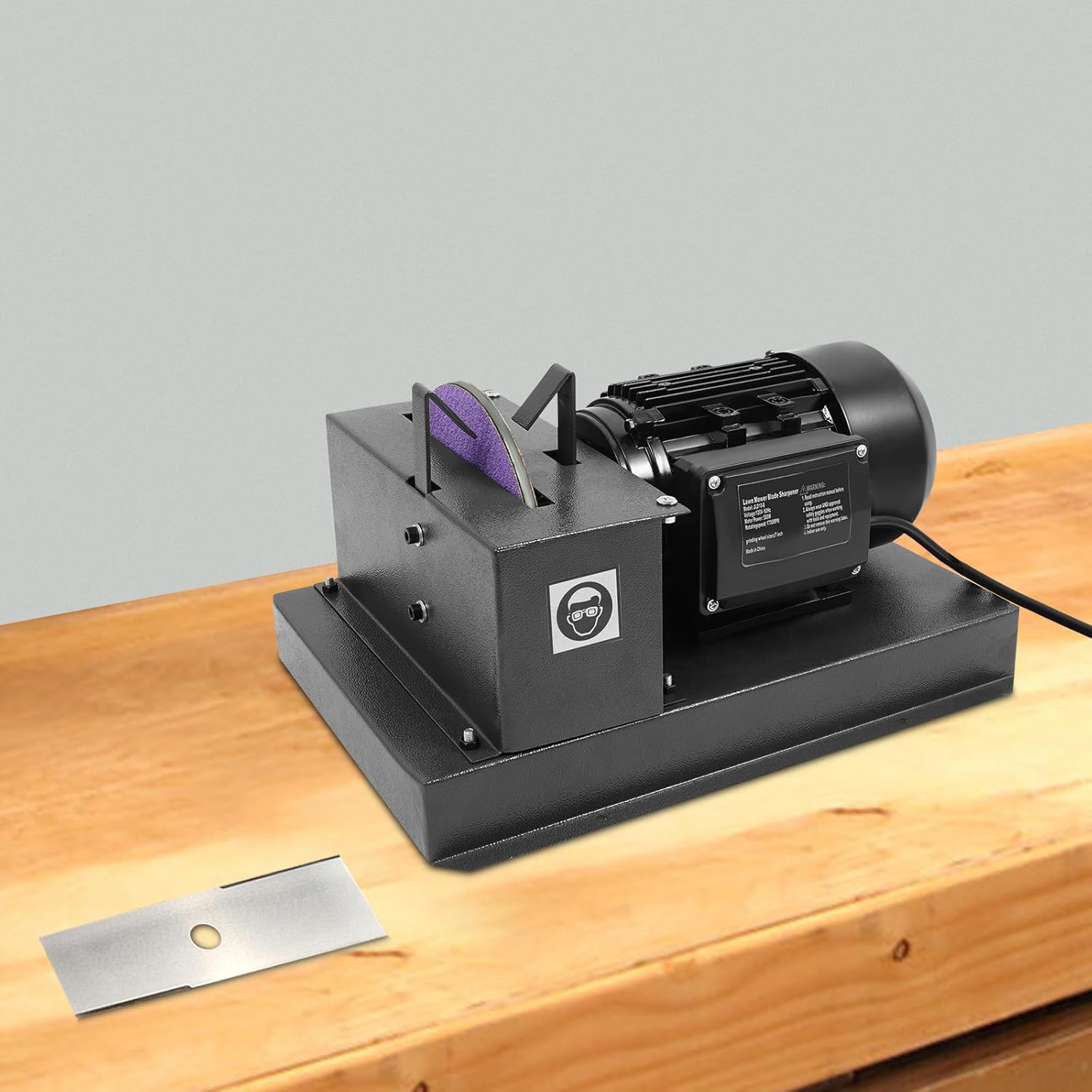 Lawn Mower Blade Sharpener, 2/3HP 500W Lawnmower Blade Grinder with 7-inch Ceramic Grinding Wheel, 1700 RPM Powerful Blade Grinder Bench Mower Sharpening Machine (2/3HP 500W)