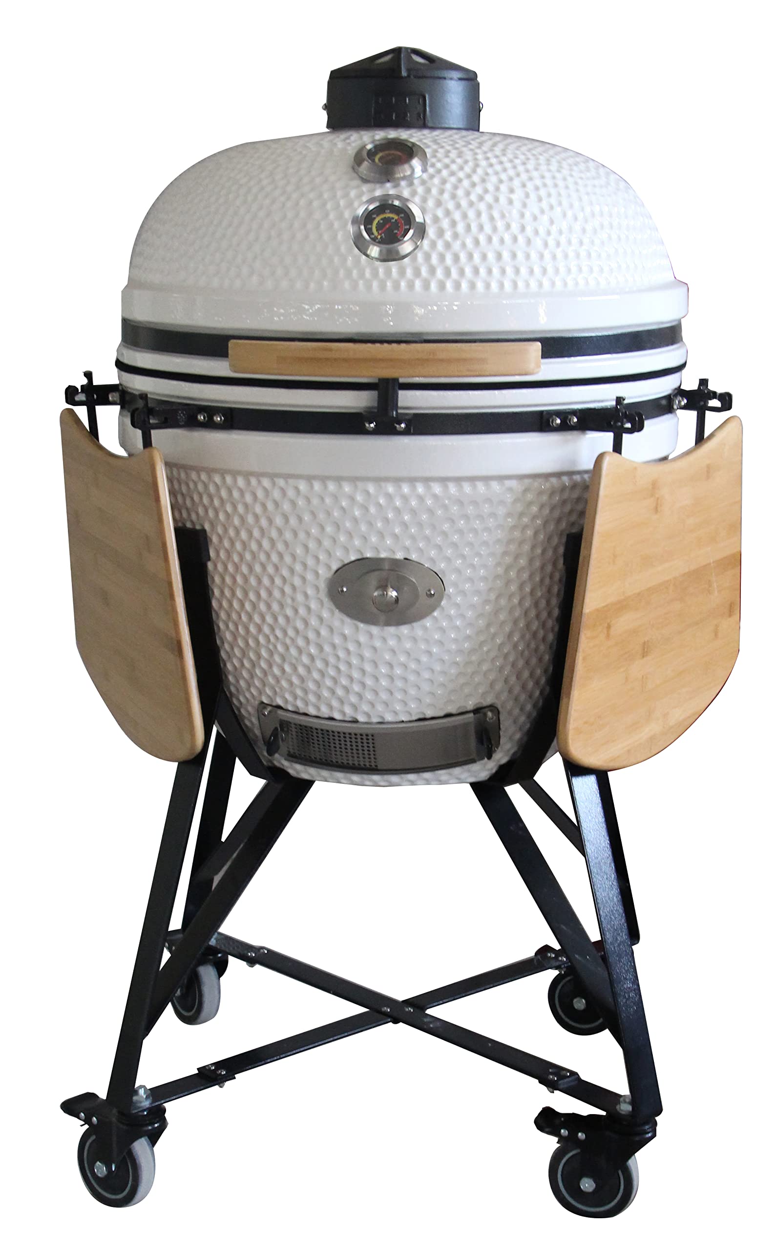 YNNI KAMADO TQ0C18WH TQ0C18WH - Griglia media da 45,7 cm, con cippatrice, barbecue, ceramica, uova, affumicatore, TQ0C18WH
