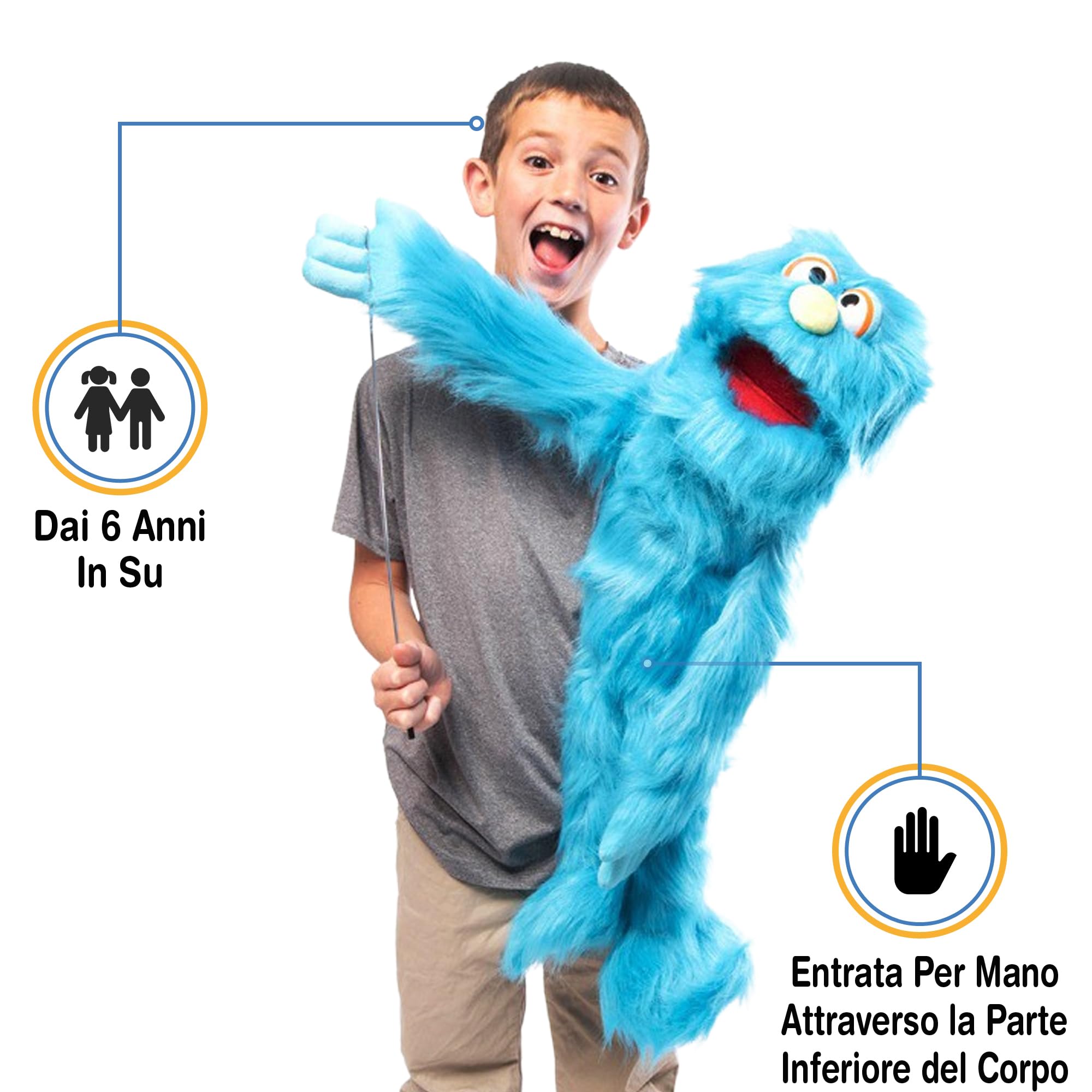 Blue 80cm Large Silly Puppets Monster