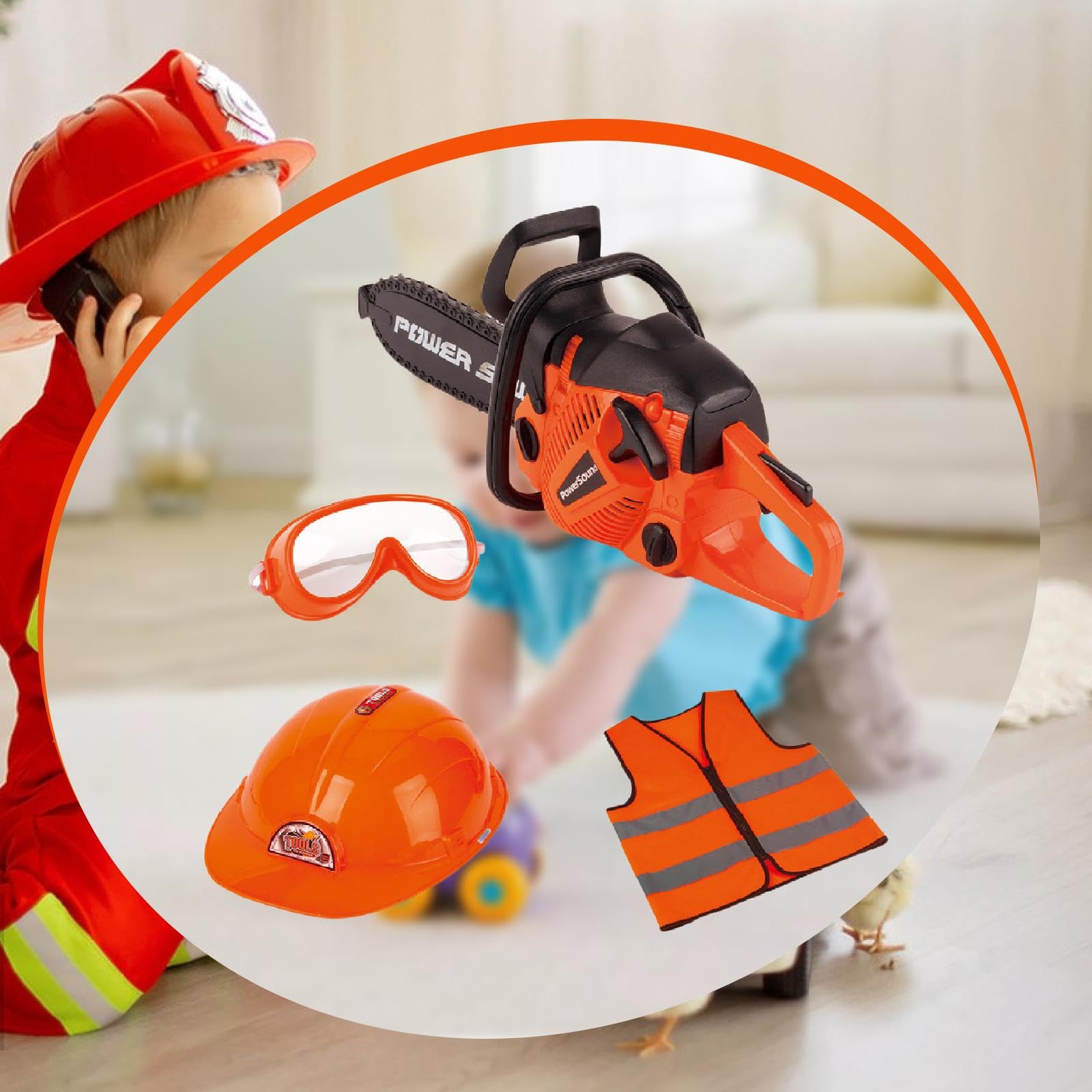 Motosega Giocattolo per Bambini, attività All'aperto, Attrezzo da Giardino, Gioco di Ruolo, Style a