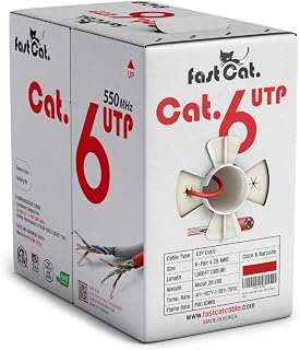 fast Cat. Cat6 Ethernet Cable 1000ft - Insulated Bare Copper Wire Internet Cable with Noise Reducing Cross Separator - 550MHZ / 10 Gigabit Speed UTP LAN Cable 1000 ft - CMR (Red)