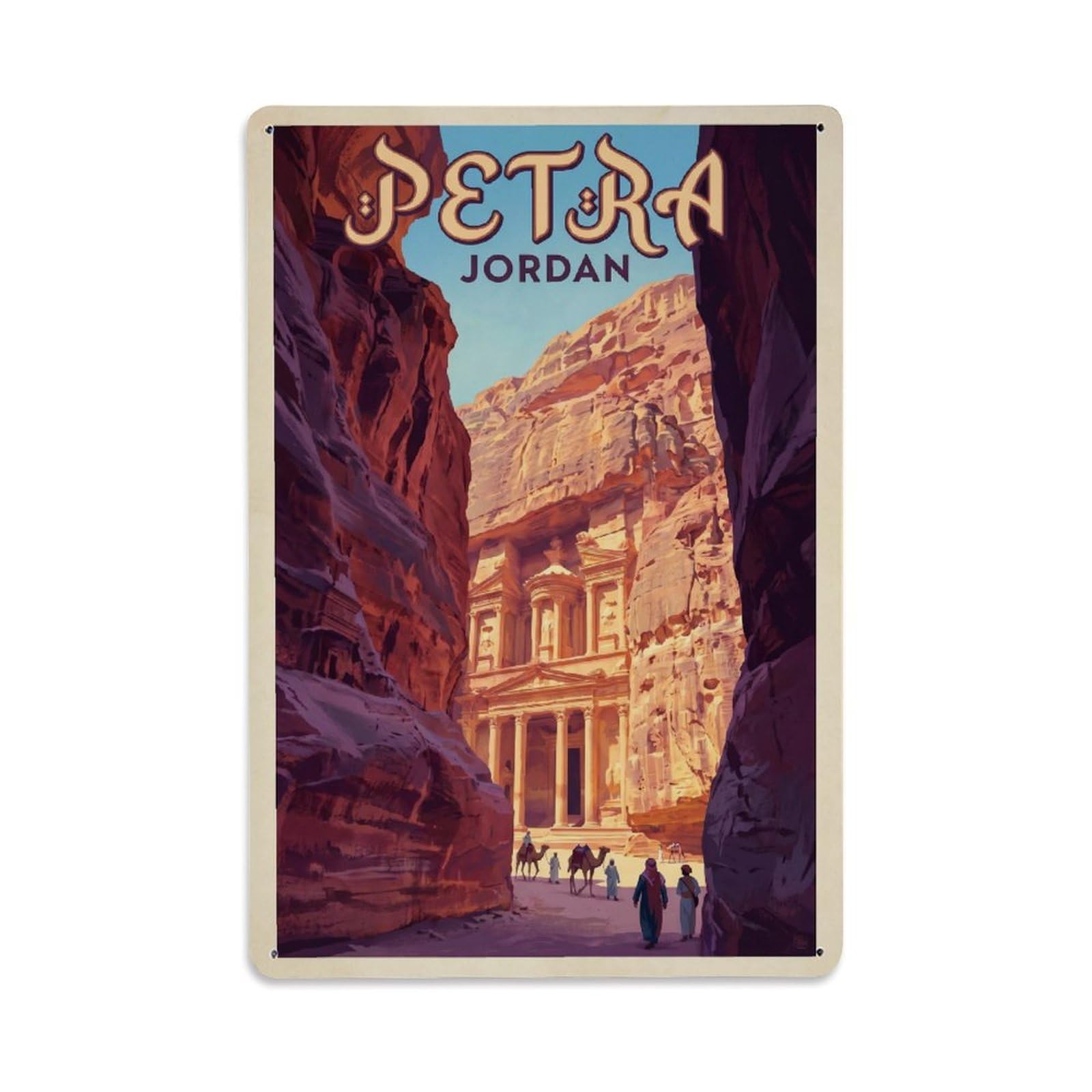 Metal Tin Sign Travel Retro Jordan Petra