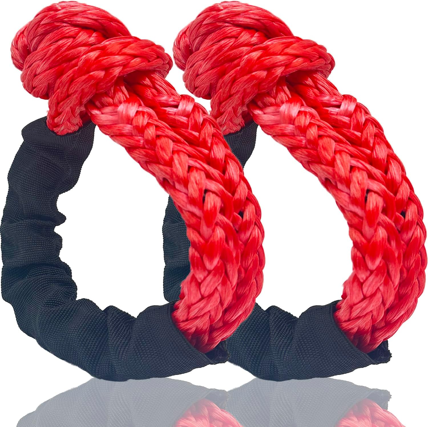 AUTORACCOON Soft Shackle - 2pcs Heavy Duty 1/2 Inch x 24 Inch Synthetic Road Recovery Rope (56,000lbs Breaking Strength) Tow Shackles for Sailing SUV Off Road Towing ATV Recovery