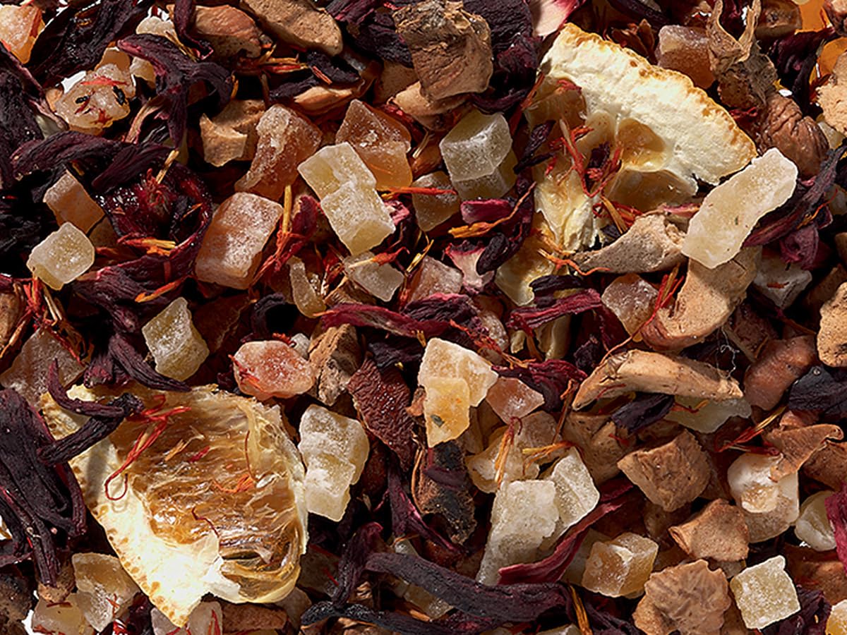 1kg - Früchtetee - HALLODRI - aromatisierte Früchteteemischung - Granatapfel-Zitrus-Note