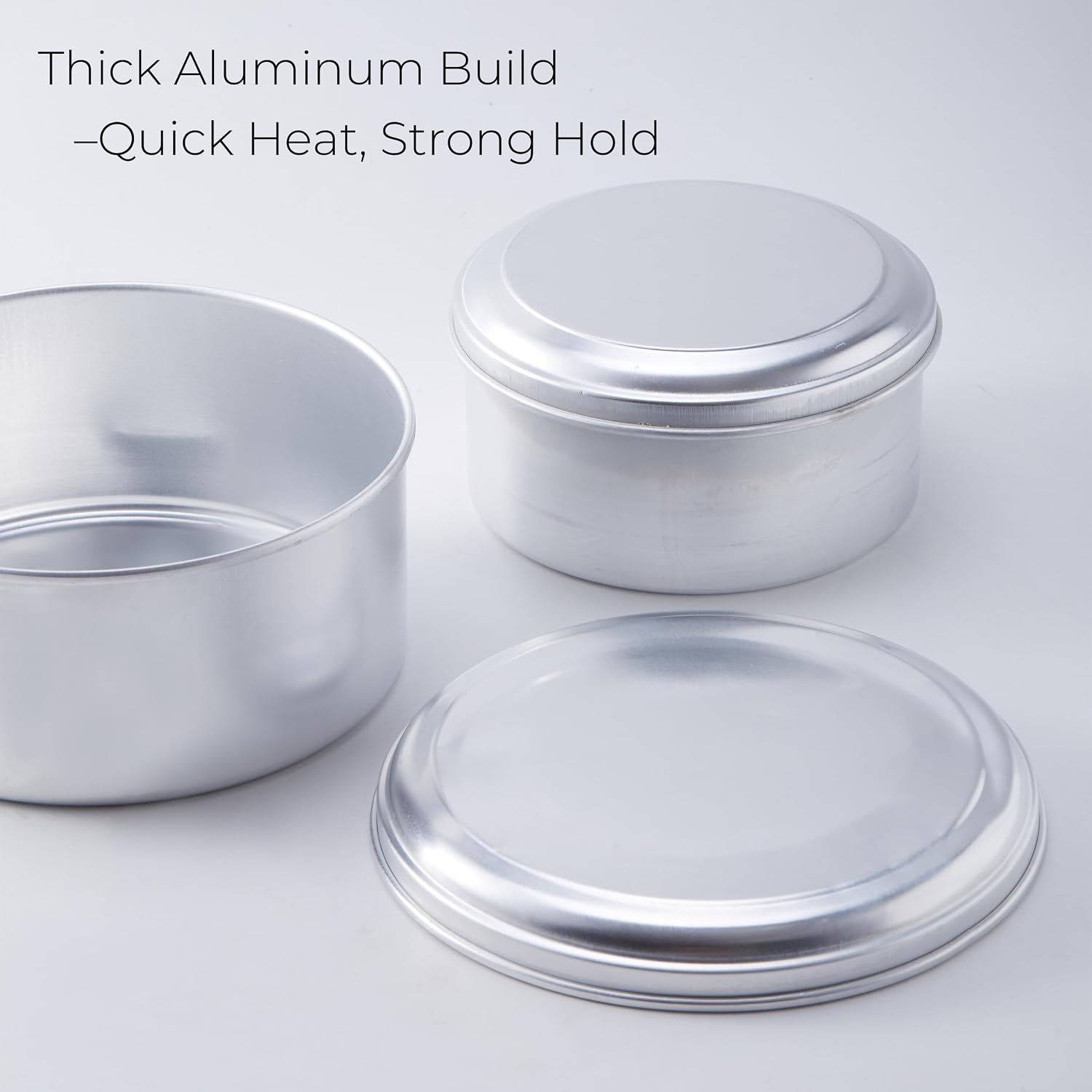 Quesillera Venezolana con Tapa, 2 L and 1.2 L Aluminum Molds, 2 Pack