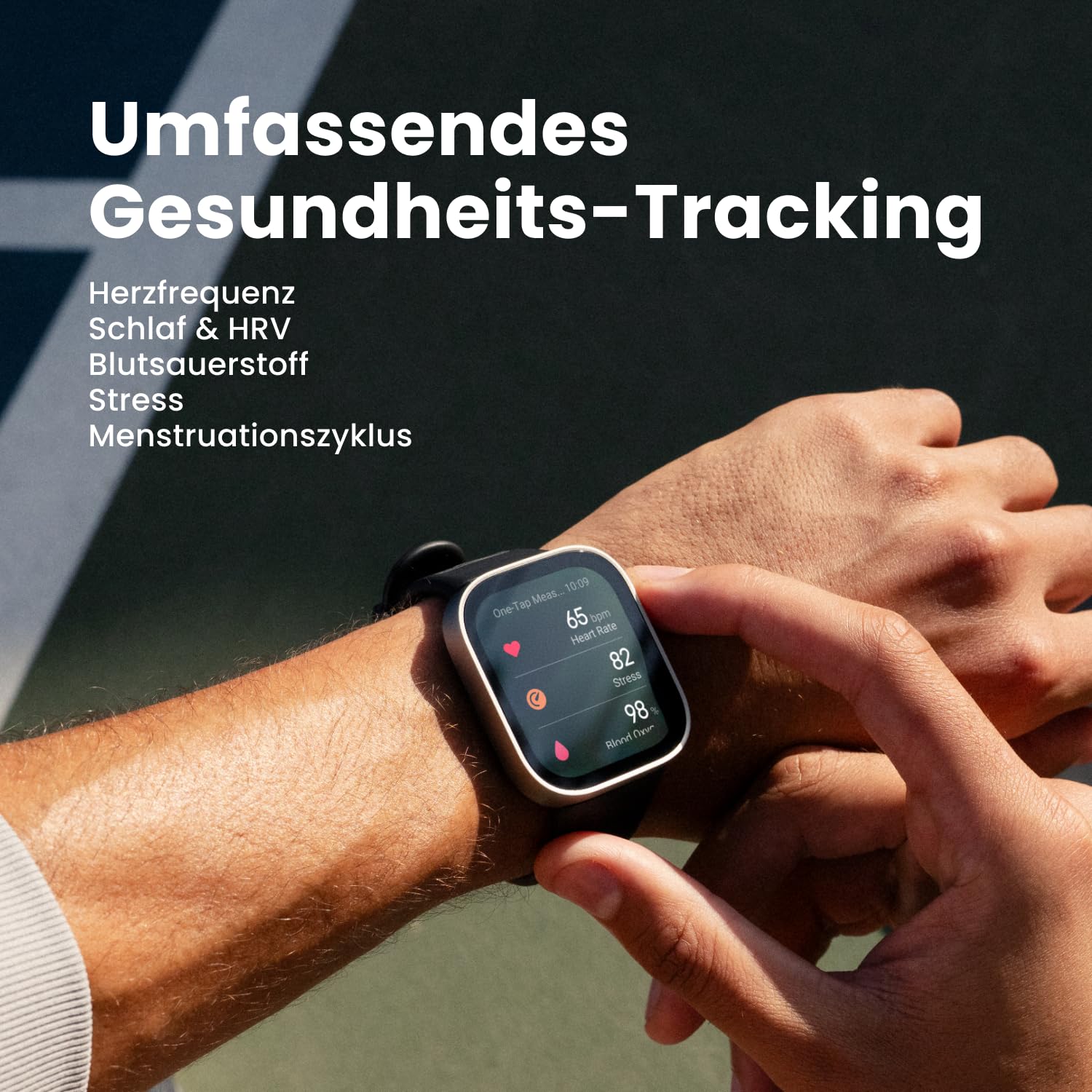 Amazfit Bip Max 50mm Smartwatch, 2.07" AMOLED-Display, 20 Tage Akkulaufzeit, GPS, 4GB Speicher, Offline-Karten, Fitness-Tracker, 5ATM