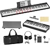 UMOMO 88 Key Folding Digital Piano with Lighted Up Keys, Full Size Semi-Weighted Keyboard Piano with MIDI, Electric Portable Piano for Beginner with Sustain Pedal, Carrying Bag, Earphone, Black