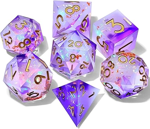 Juego de dados de metal D&D, poliedro DND7 Dungeons and Dragons Metal DND, adecuado para Pathfinder RPG Shadow Run Savage World y otros juegos de rol