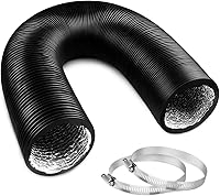 YIJUHOU 4 Inch x 5FT Flexible Aluminum Dryer Vent Hose Ducting for HVAC, Grow Tents, Exhaust Fans - 4-Layer, 2 Clamps Included