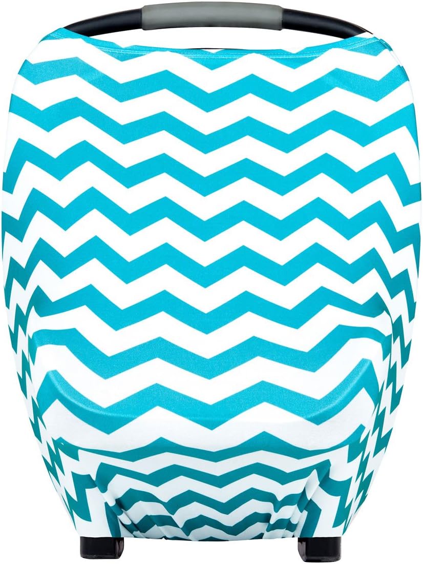 Stretchy Baby Car Seat Canopy New and Improved/Shopping Cart/High Chair Cover with Innovative Openings for Security Straps and a Reinforced Elastic Bottom by THE BLUSHING BABY