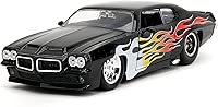 Big Time Muscle 1:24 1971 Pontiac GTO Die-Cast Car, Toys for Kids and Adults(Black Flames)