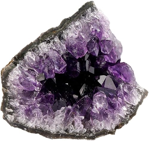 Nupuyai Piedra de muestra de racimo de amatista natural para decoración del hogar, figuras de geoda de cuarzo de cristal crudo para decoración de