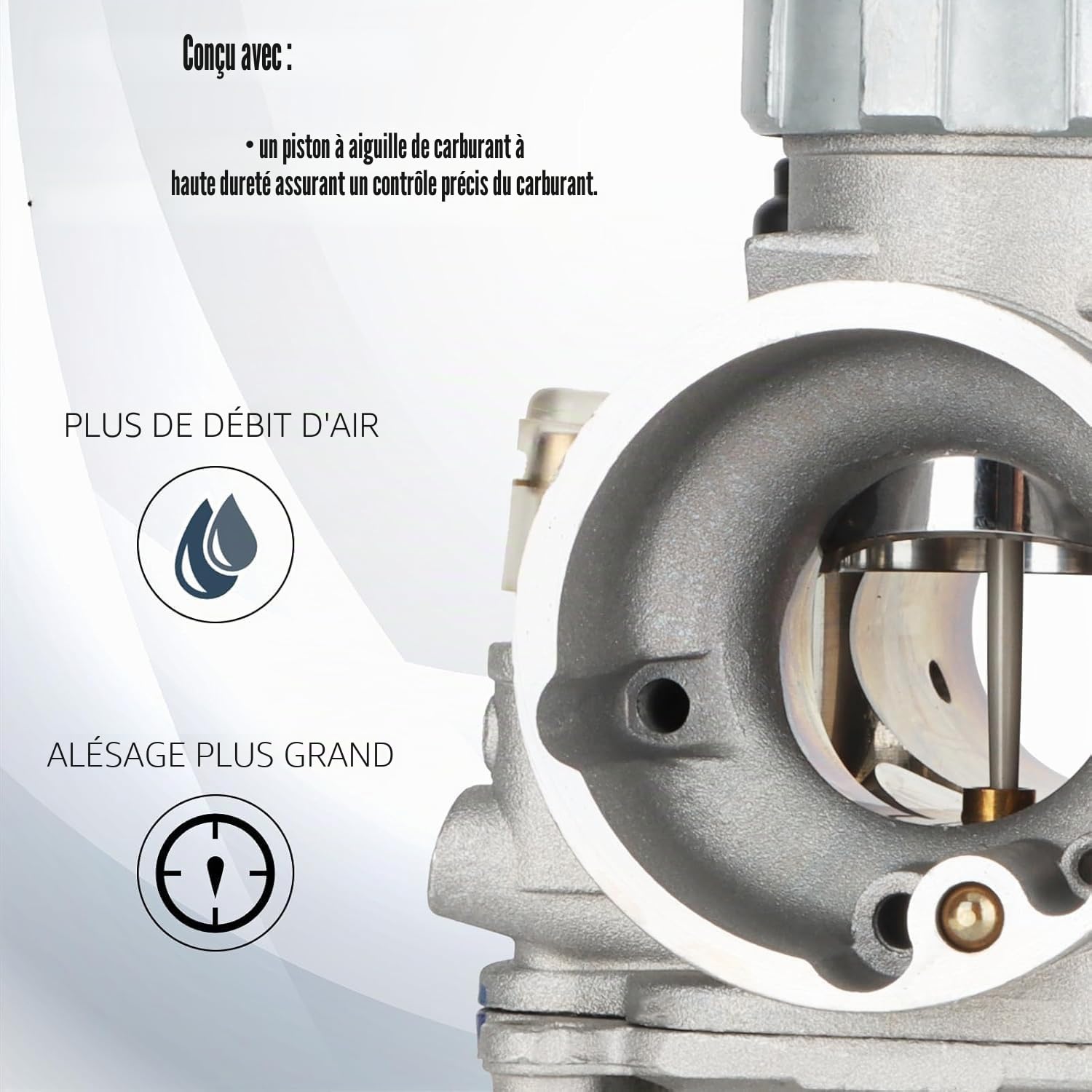 Nibbi PE19mm Carburateur Pour 100cc - 125cc Bride Moteur De Moto Carburateur Avec Buse De Carburateur