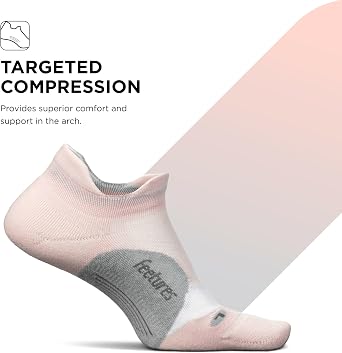 ZEYUMEE Feetures Elite Light Cushion No Show Tab Ankle Socks - Sport Sock with Targeted Compression - (1 Pair)