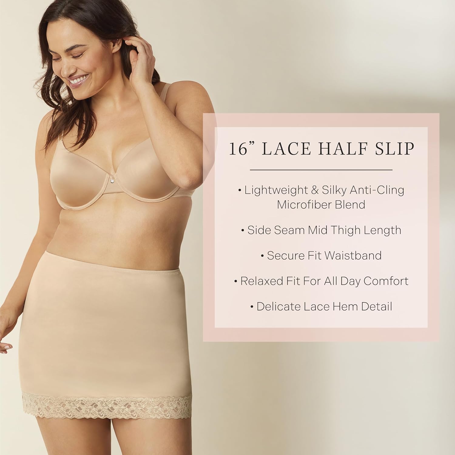 Jones New York womens Silky Touch 16 Anti-cling Above Knee Half Slip - Image 4