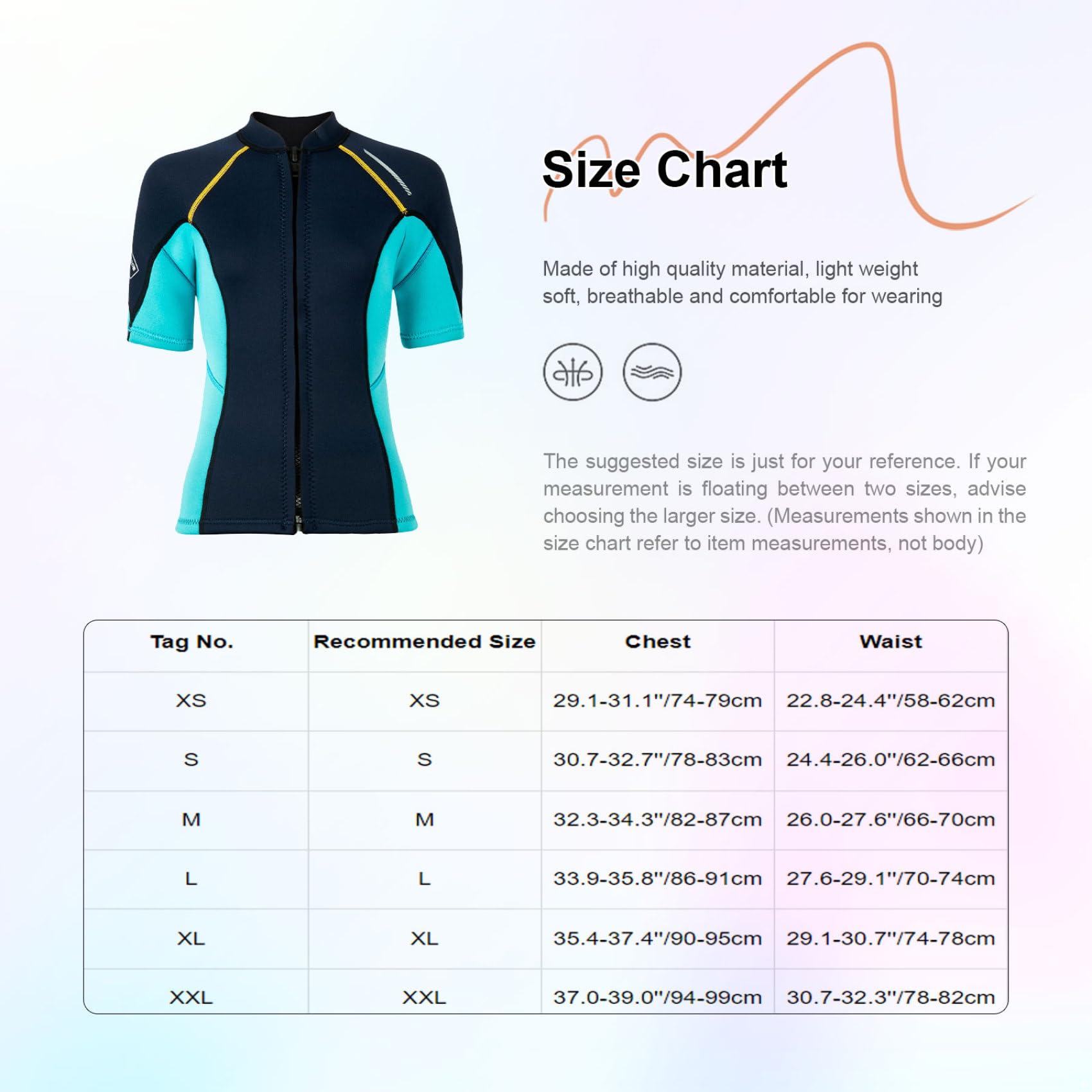 Neoprenanzug Jacke Damen Kurzarm 1.5mm Neopren Oberteil Slim Fit Badeshirt Stretch Badeoberteil Tauchen Surfen Schnorcheln Schwimmen Schwarz XXL