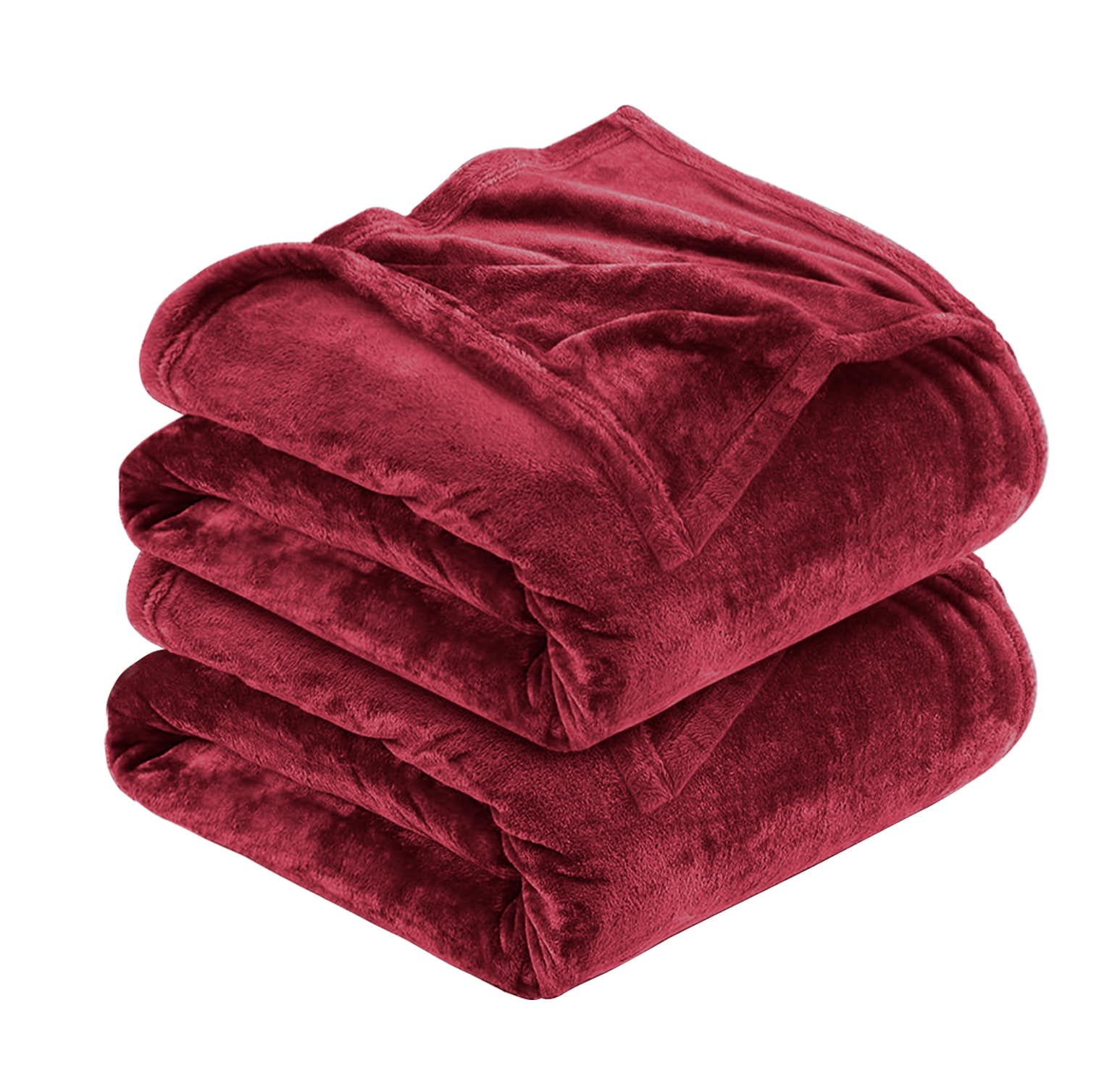 MOONLIGHT20015 2 Pack Fleece Blanket Throws for Sofas - 400 GSM Blankets Sofa Bed Throw Breathable, Cuddly, Fluffy & Warm Burgundy, King (230 x 270 CM) — image 1