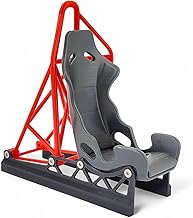 Racing Seat Phone Holder | 3D Printed | Roll Cage Frame | Charging Slot | Stable Design | for Desk or Shelf | Gift for Car & Racing Fans | Compatible with iPhone & Android Phones (Serious Red)