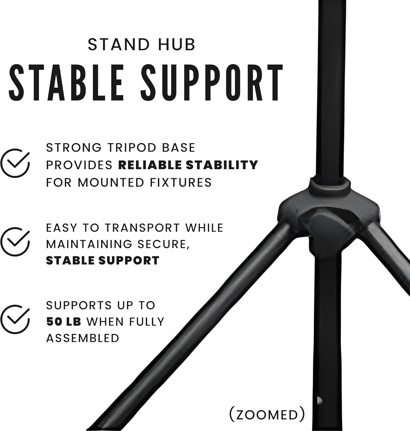 CHAUVET DJ CH06 Lightweight Lighting Stand w/T-Bar (50lb Capacity)