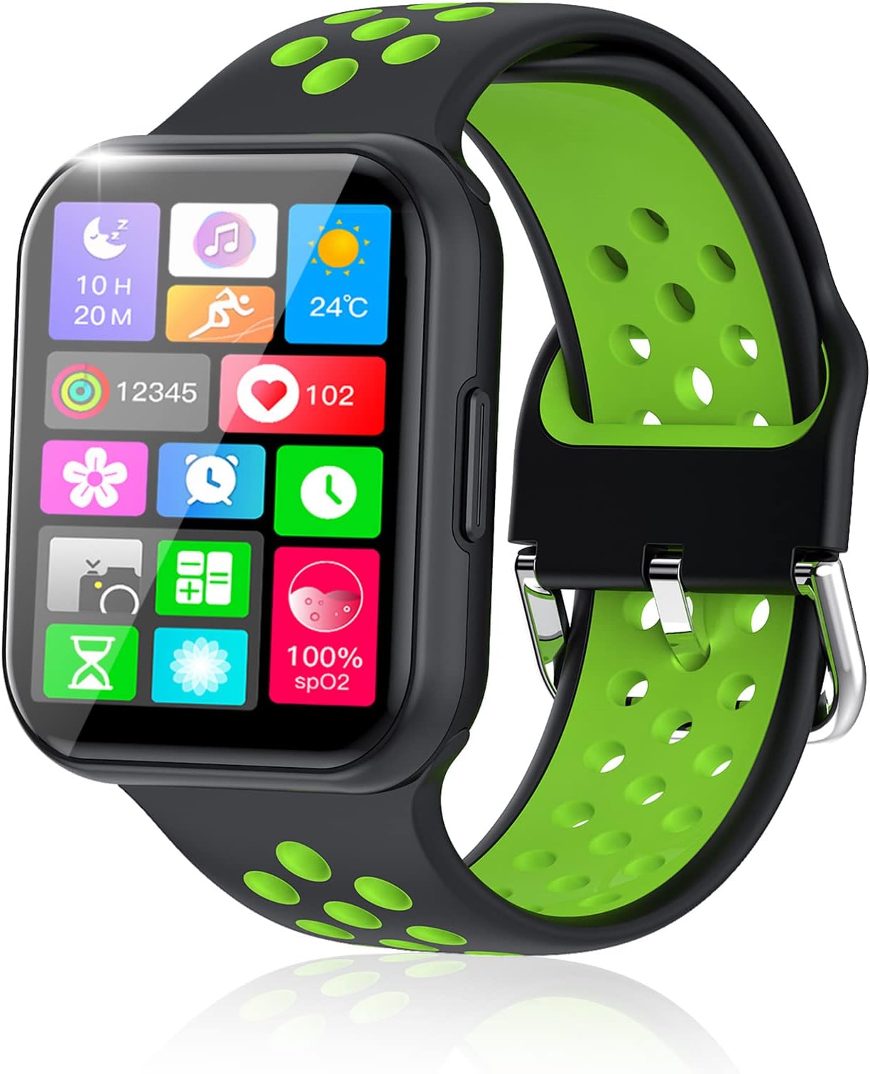 Smart Watch,Fitness Activity Tracker 1.72" Touch Screen Fitness Watch with Heart Rate Sleep Monitor,Blood Oxygen,Step Counter for Men Women 3ATM Waterproof Smartwatch Sports for iOS Android