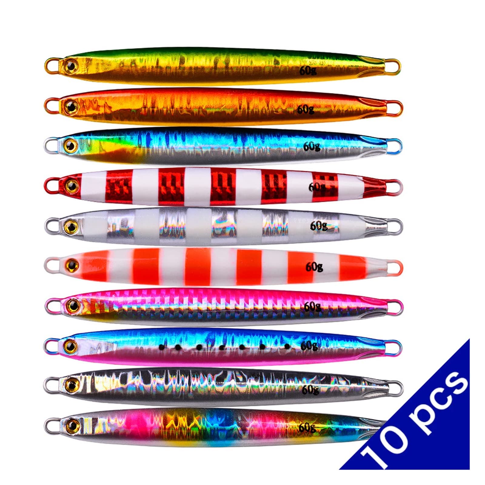 INEOUT 10 pièces/lot 10g 20g 30g 40g 60g appâts en métal coulé leurres de pêche gabarits pêche à la Truite appâts durs