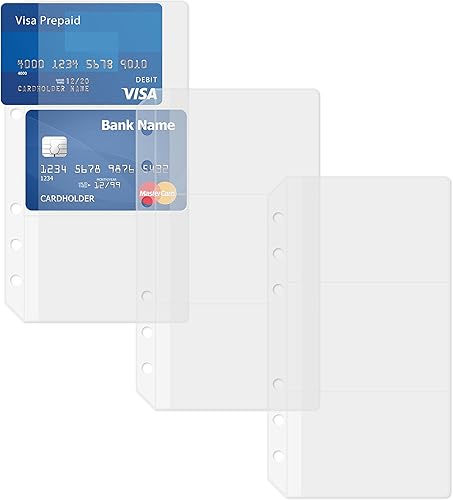 Miniatura 9 de Discagenda Bolsillo transparente con apertura superior 2 edición A5 (5.8 x 8.3 pulgadas), paquete de 3 para organizador personal de agenda con disco