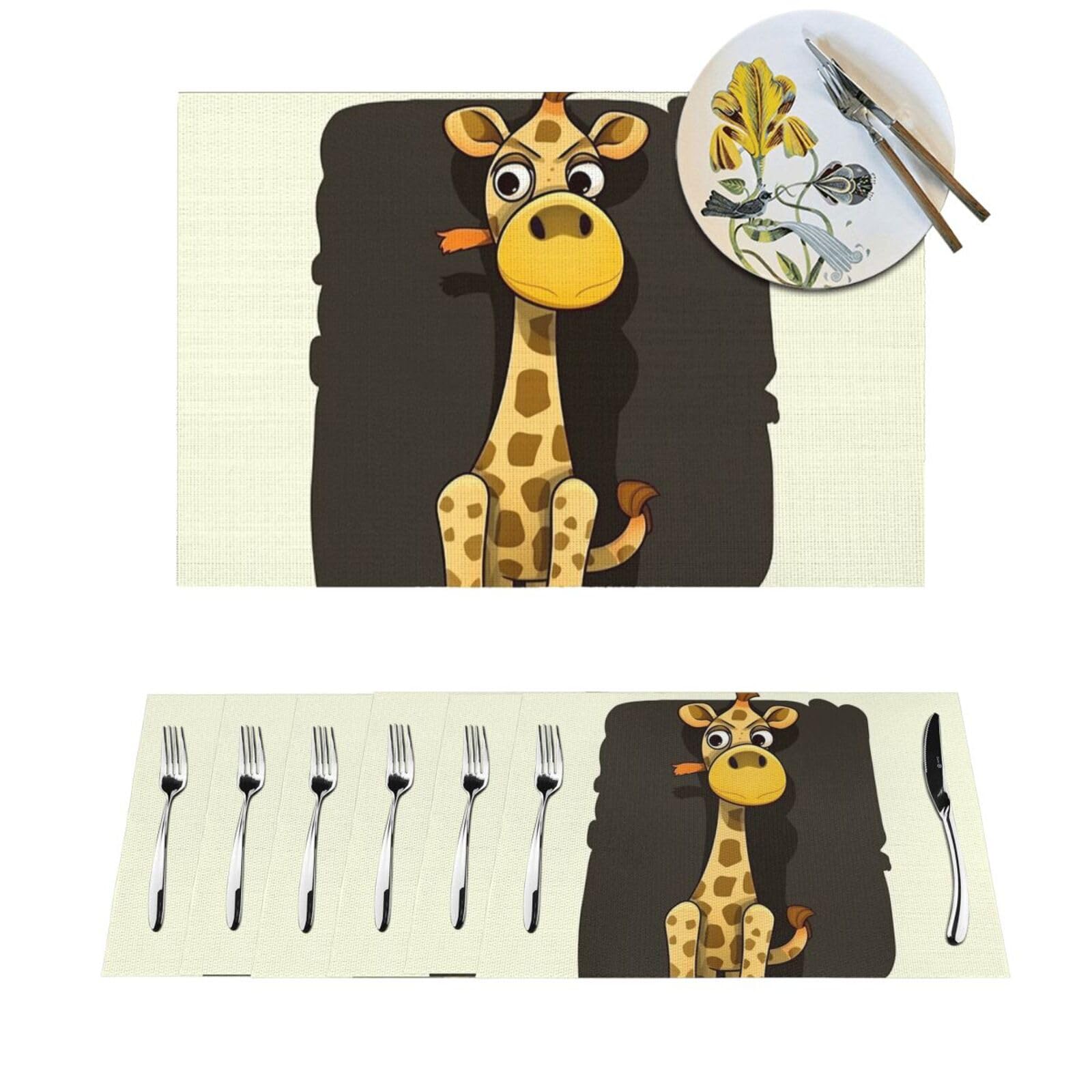 Set de table PVC tissé lavable et antidérapant résistant à la chaleur lot de 6 pièces