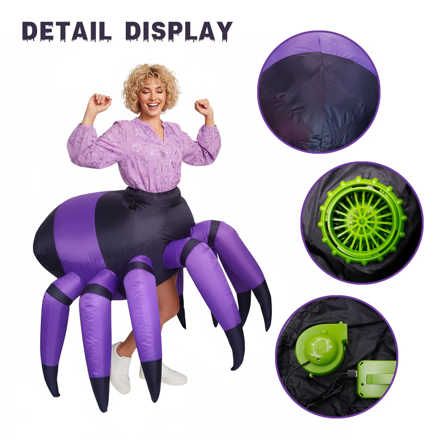 Disfraz inflable de araña, divertido disfraz de Halloween para adultos
