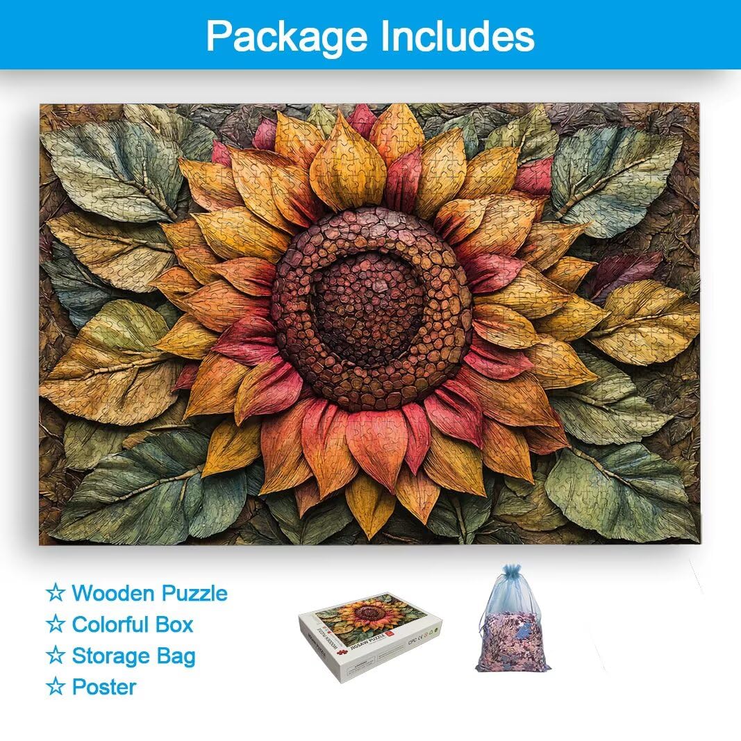 Puzzle 1500 Pièces Adultes, Puzzle 1500 Pieces Tournesol, Cadeau -2956