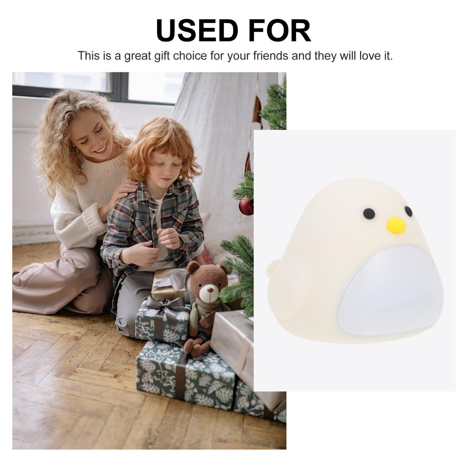 TOYANDONA Intelligenter Nachtlicht Wecker mit Vogelmotiv, Leise, Weiß