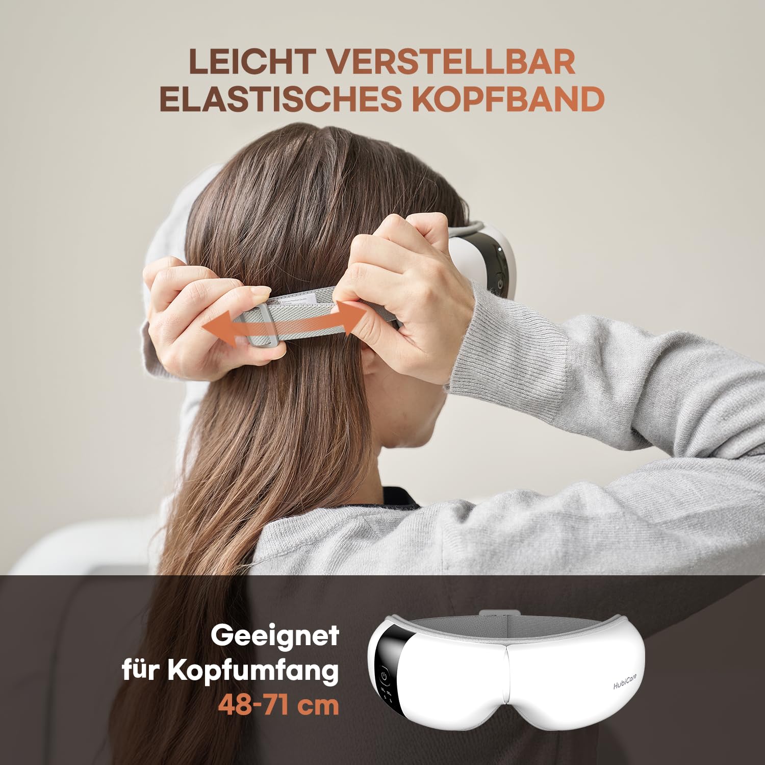 HuBDIC HubiCare Ultra Leise mit Doppel-Pad Augenmassagegerät, unter 28dB Wärme- und Kühltherapie, Luftkompressions-Augenpflegegerät für trockene Augen, Augenbelastung und Migräne-Linderung