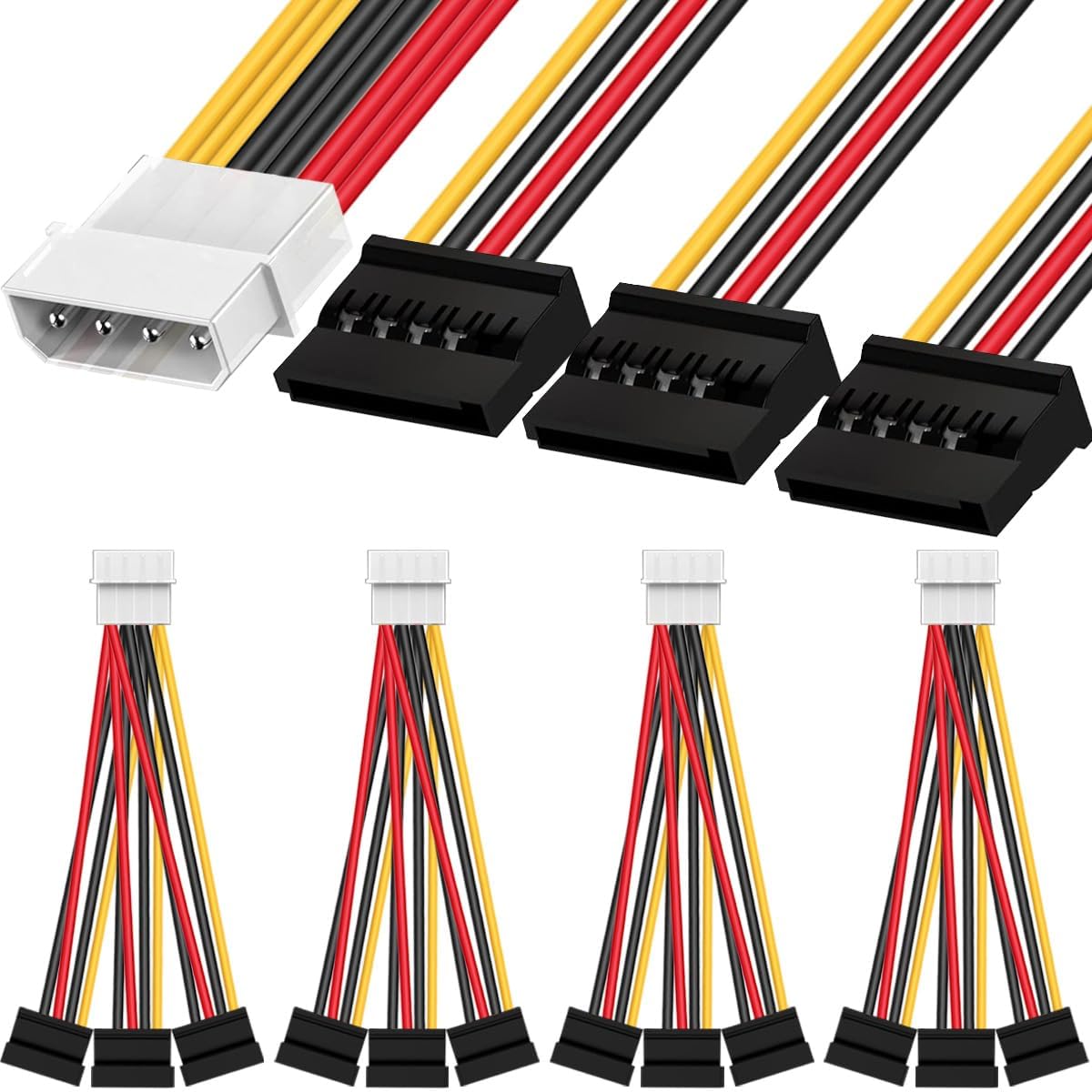POPPSTAR Adattatore SATA cavo di alimentazione (quadruplo 14-25cm) (adattatore di alimentazione per 1x presa (m) su 4x spine (f) angolate POPPSTAR Adattatore SATA cavo di alimentazione (quadruplo 14-25cm) (adattatore di alimentazione per 1x presa (m) su 4x spine (f) angolate