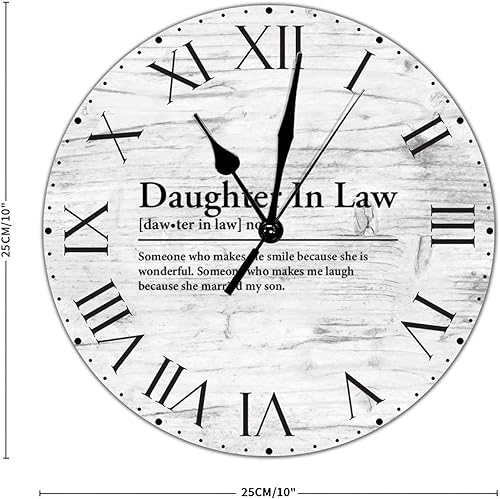 Miniatura 45 de Reloj de pared de PVC con definición de cuñado, reloj de pared redondo con citas espirituales, números romanos, tipografía, arte de pared, 8.8