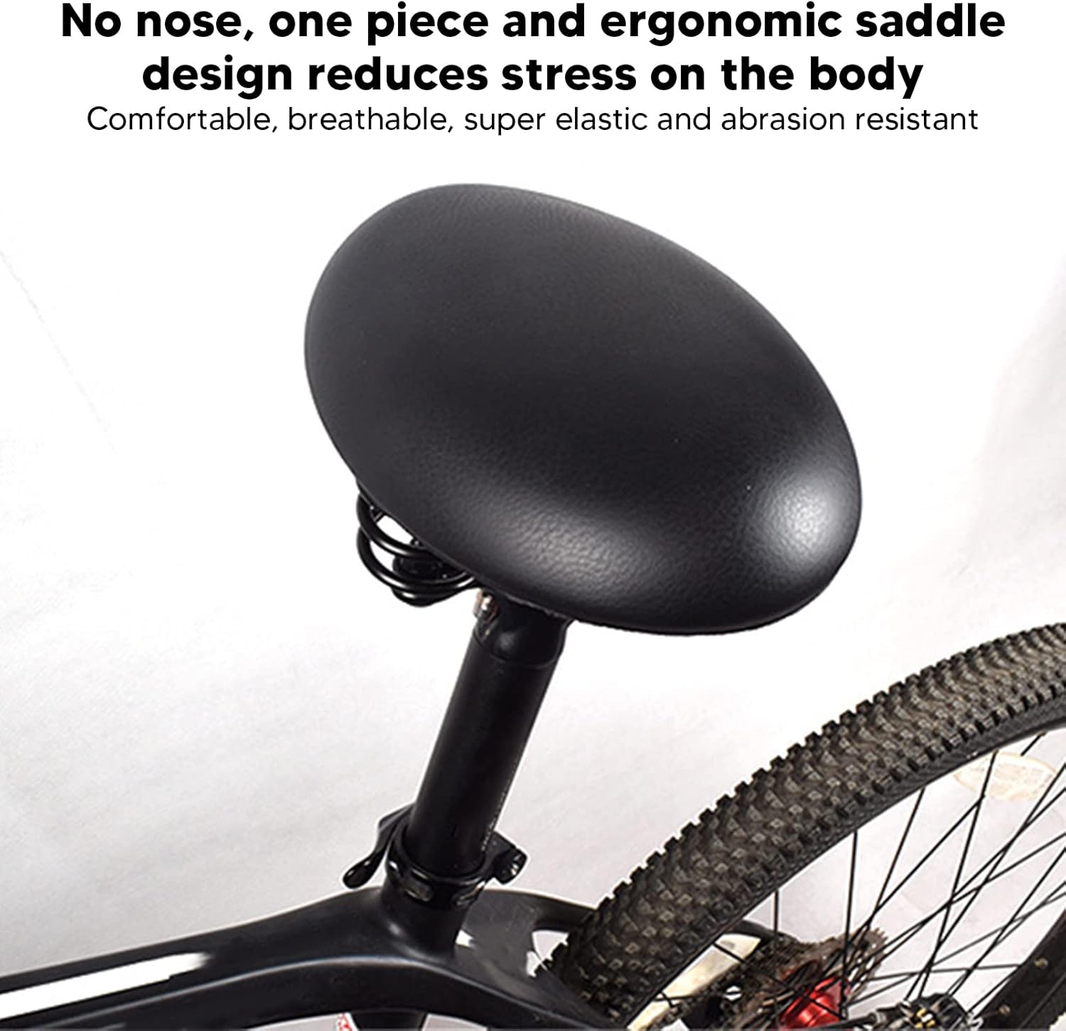 Noseless Bike Seat, Super Elastic Breathable Noseless Bike Saddle Double Layer for Cycling