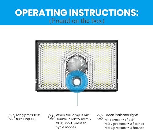 Miniatura 5 de Luces solares con sensor de movimiento para exteriores, paquete de 2 unidades de doble CCT 3000K 4000K luces solares para vallas, impermeables,