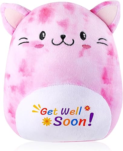 Almohada de peluche con diseño de gato y vaca, regalo de condolencias, regalo de regalo para niños, niñas y mujeres (gato)