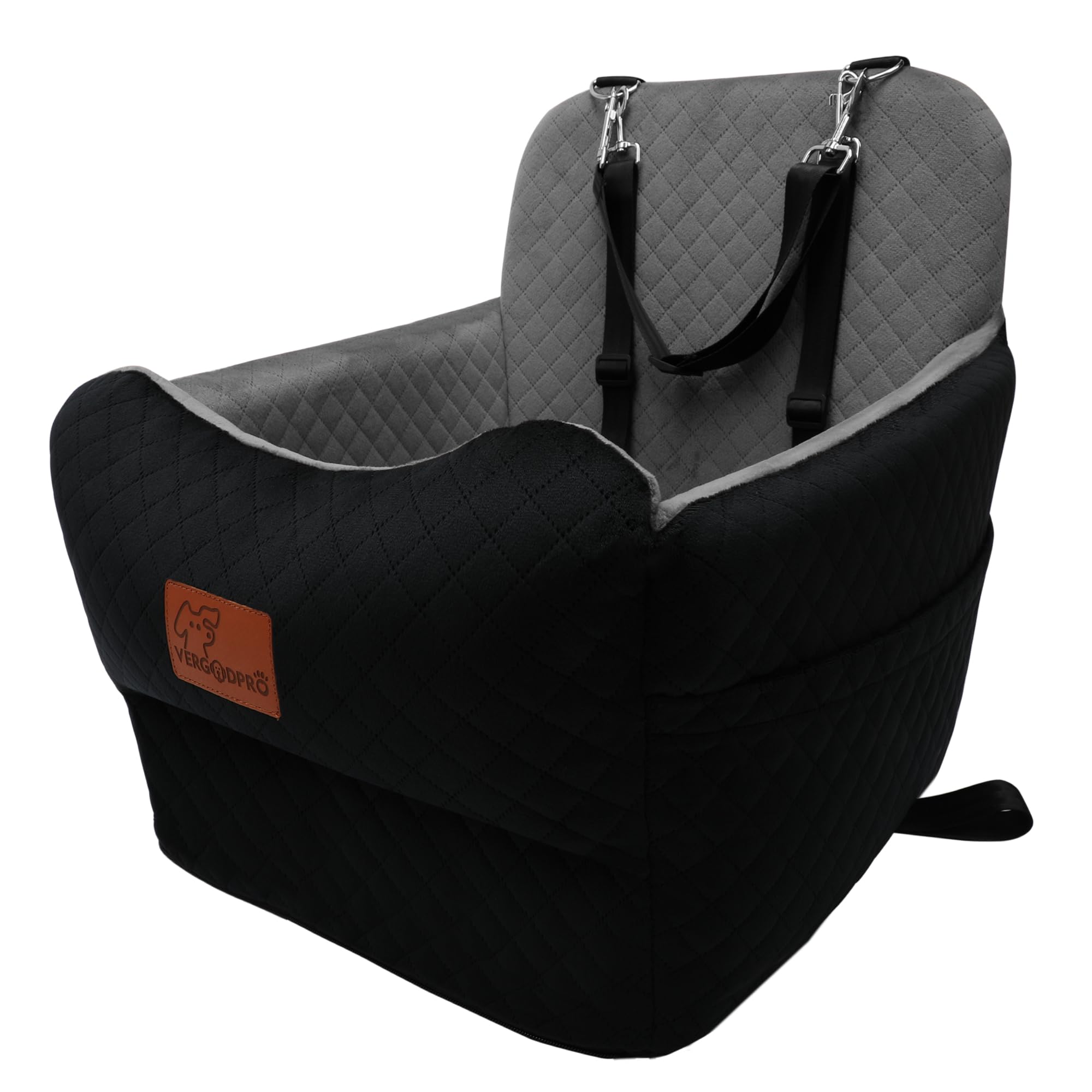 Dog Booster Car Seat for Medium/Small Sized Dogs,Memory Foam and Ultra Soft Fabric Car Pet Bed,Portable Travel Safety and Comfortable Dog Carseat with Washable Removable Cover,Thick Cushion(M-Blagre)