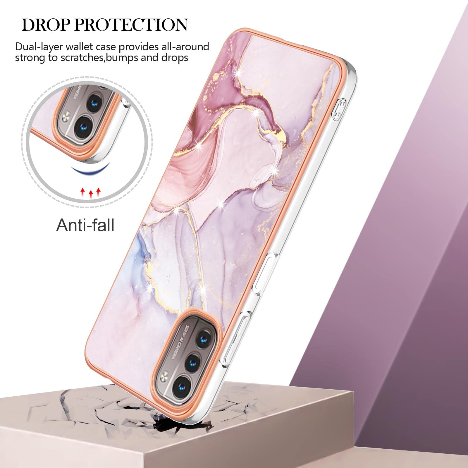 Custodia per Nokia G21 / G11, cassa paraurti in silicone TPU antiurto a fantasia blu